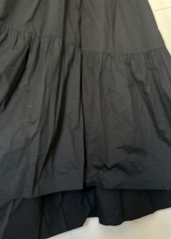 Zara poplin kumaş Siyah Uzun Siyah Günlük Kadın Elbise - Görsel 5