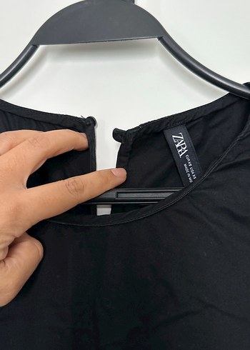 Zara poplin kumaş Siyah Uzun Siyah Günlük Kadın Elbise - Görsel 3