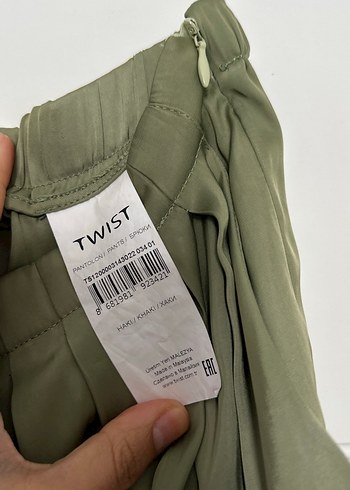 Twist bol paça haki pantolon - Görsel 2
