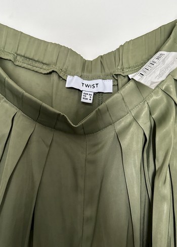 Twist bol paça haki pantolon - Görsel 3