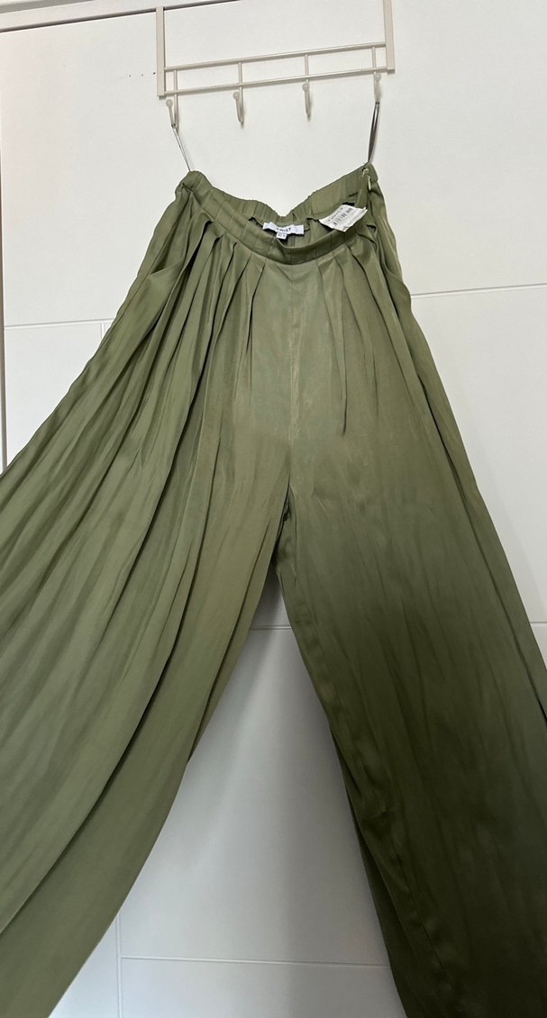 Twist bol paça haki pantolon - Görsel 4