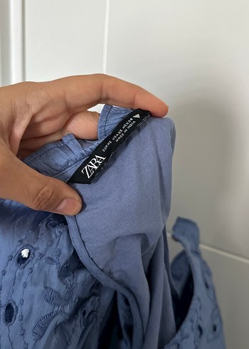 Zara Nakışlı Fırfırlı Bohem pamuklu Elbise - Görsel 4