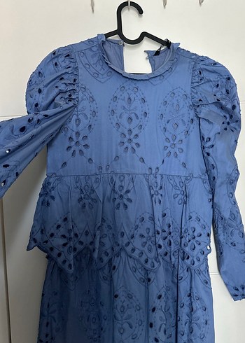 Zara Nakışlı Fırfırlı Bohem pamuklu Elbise - Görsel 2