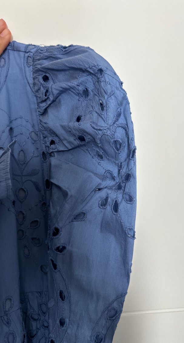 Zara Nakışlı Fırfırlı Bohem pamuklu Elbise - Görsel 5