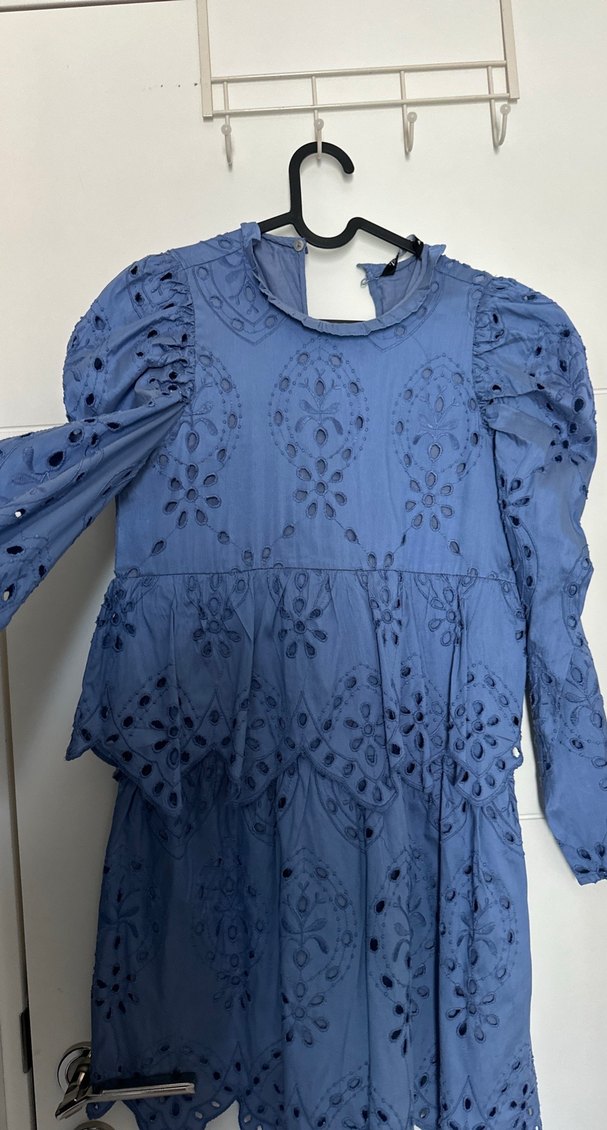 Zara Nakışlı Fırfırlı Bohem pamuklu Elbise - Görsel 2