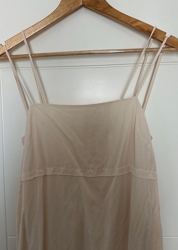 İpekyol Bej Askılı Uzun Keten Elbise - Görsel 3