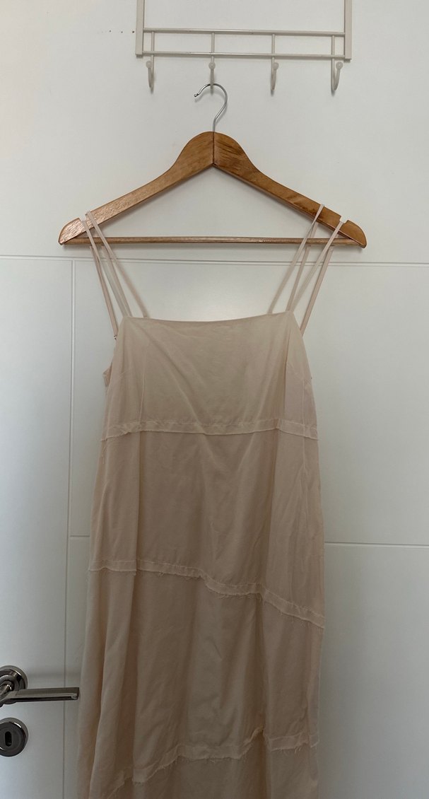 İpekyol Bej Askılı Uzun Keten Elbise - Görsel 2