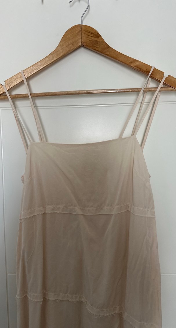 İpekyol Bej Askılı Uzun Keten Elbise - Görsel 3