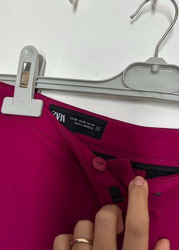 Zara Fuşya Kadın Uzun Kumaş Pantolon - Görsel 3
