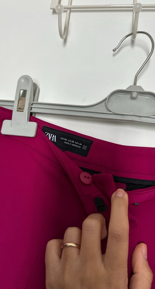 Zara Fuşya Kadın Uzun Kumaş Pantolon - Görsel 3