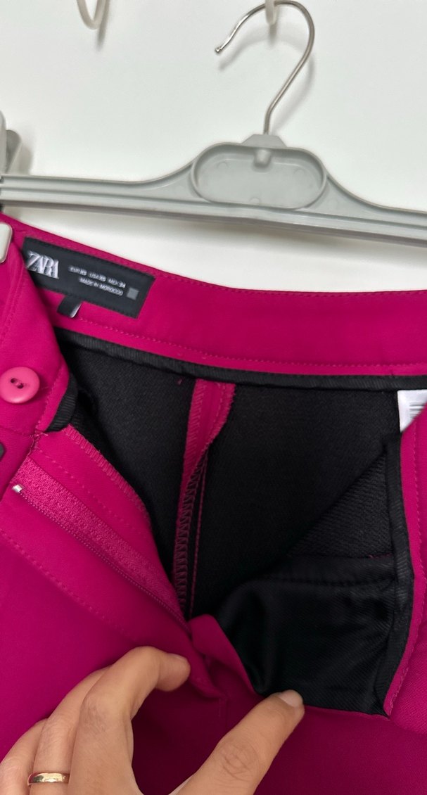 Zara Fuşya Kadın Uzun Kumaş Pantolon - Görsel 5