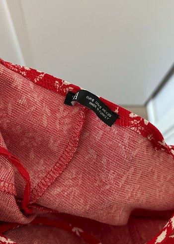 Zara Kırmızı Midi yırtmaçlı İnce Askılı Elbise - Görsel 5