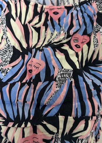 Askılı, Baskılı, Mini Kadın Bluz - Görsel 4