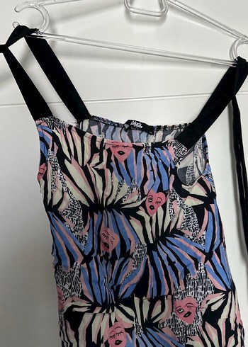 Askılı, Baskılı, Mini Kadın Bluz - Görsel 3