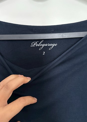 Polo Garage Lacivert Uzun Kollu Crop Top - Görsel 4