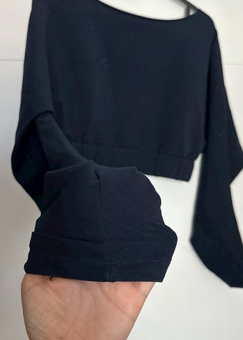 Polo Garage Lacivert Uzun Kollu Crop Top - Görsel 5