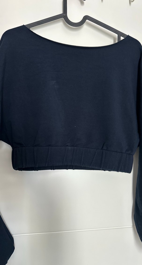 Polo Garage Lacivert Uzun Kollu Crop Top - Görsel 3