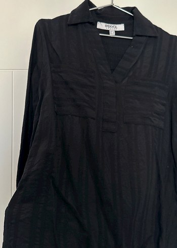 İpekyol Siyah pamuklu Uzun Kollu Düğmeli Kadın Gömlek - Görsel 4