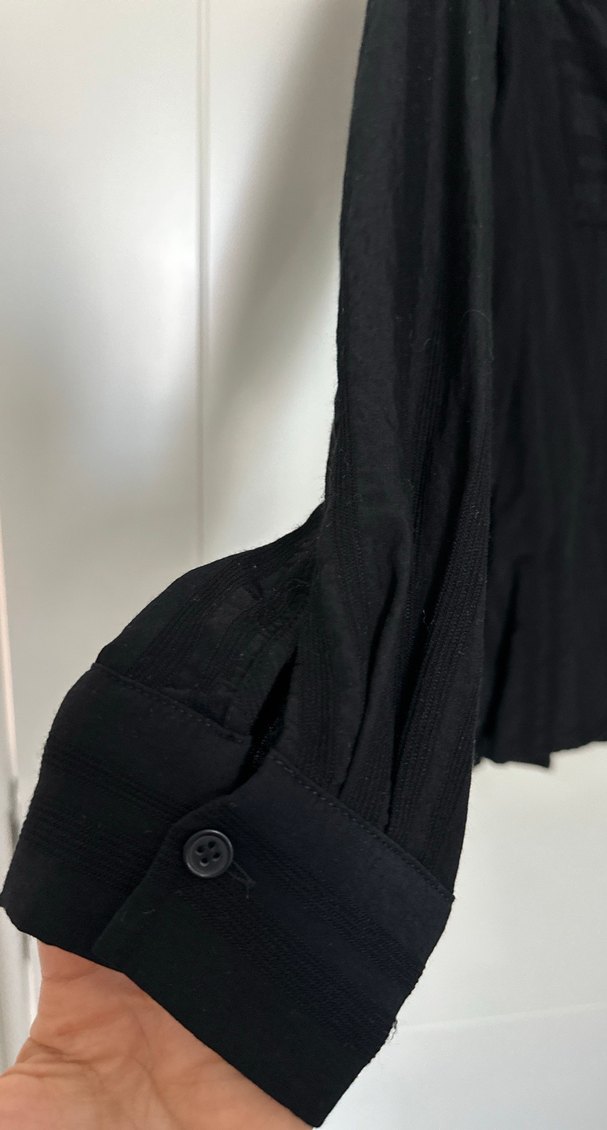 İpekyol Siyah pamuklu Uzun Kollu Düğmeli Kadın Gömlek - Görsel 5