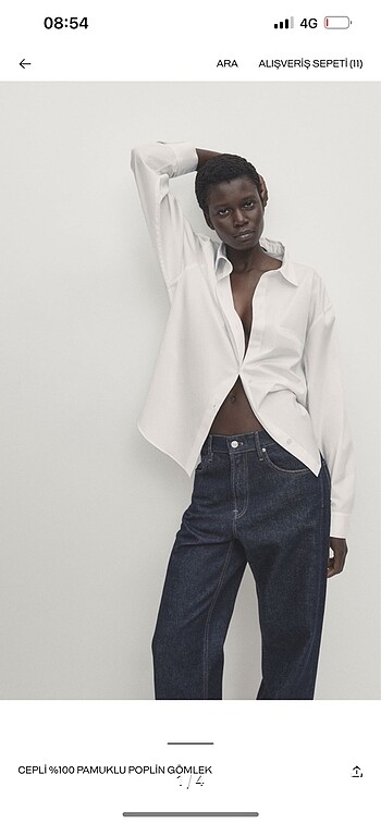 Massimo dutti yeni etiketli beyaz gömlek