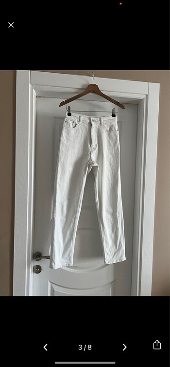 38 Beden Zara jeans beyaz kot pantolon
