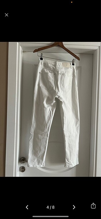 38 Beden beyaz Renk Zara jeans beyaz kot pantolon