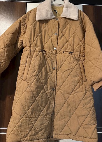 Kahverengi Kadın Kışlık Midi Mont - Görsel 3