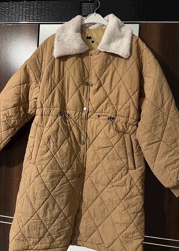 Kahverengi Kadın Kışlık Midi Mont - Görsel 4