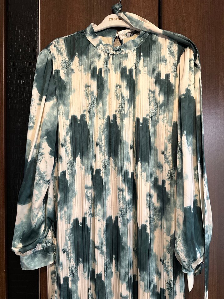 Pilili Uzun Bağlamalı Bohem Elbise - Görsel 3