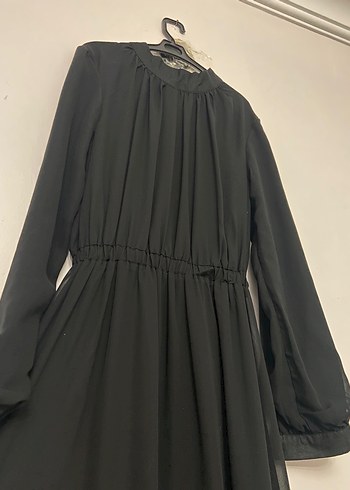 Uzun Siyah Pilili Gotik Elbise - Görsel 2