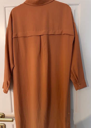 Düğmeli Uzun Kollu Bej Tunik - Görsel 3