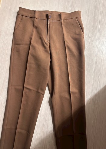 Kahverengi Midi Kadın Kumaş Pantolon - Görsel 2