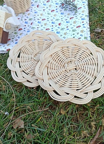 Beden Renk Rattan Bardak Altlığı