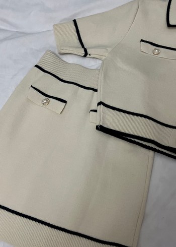 Düğmeli Beyaz Mini Etek - Görsel 4