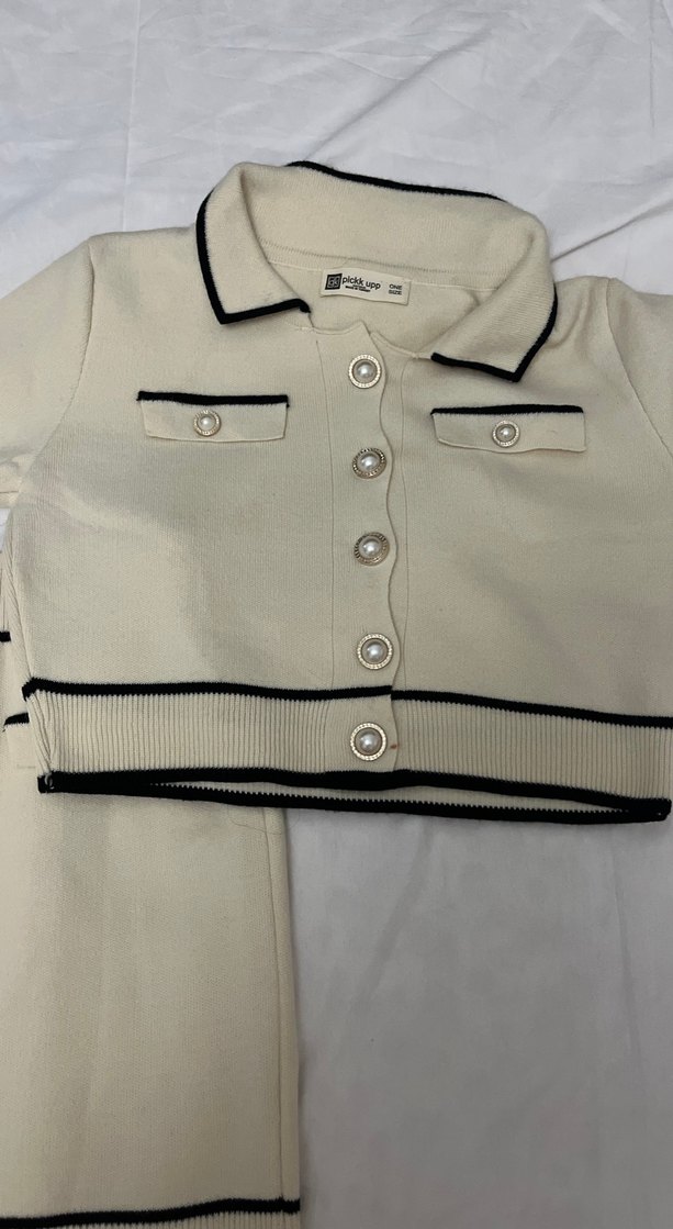 Düğmeli Beyaz Mini Etek - Görsel 3