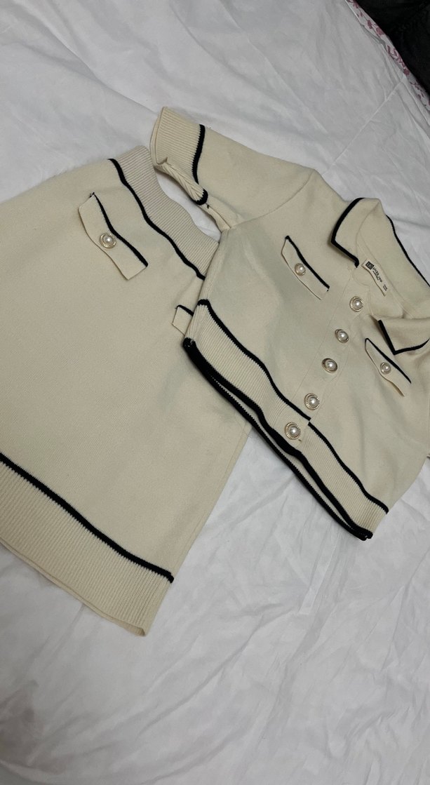 Düğmeli Beyaz Mini Etek - Görsel 2