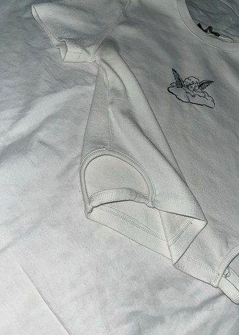 Melek gri Baskılı Kısa Kollu Body - Görsel 2