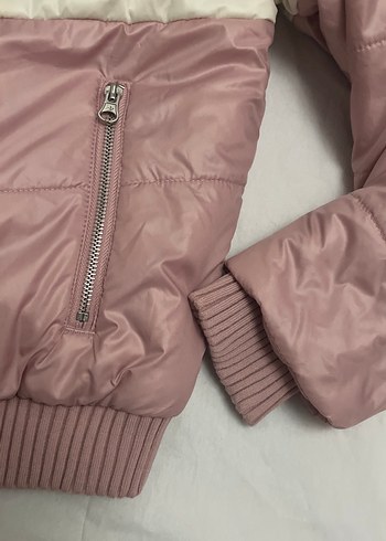 Pembe Yüksek Yakalı Kadın Mont - Görsel 5