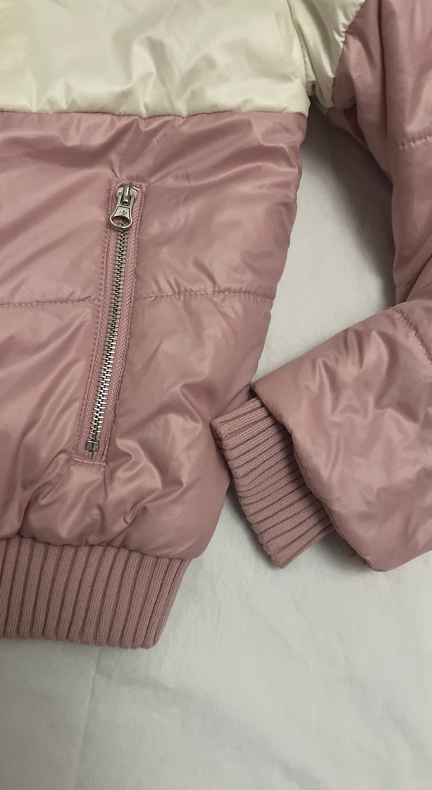 Pembe Yüksek Yakalı Kadın Mont - Görsel 5