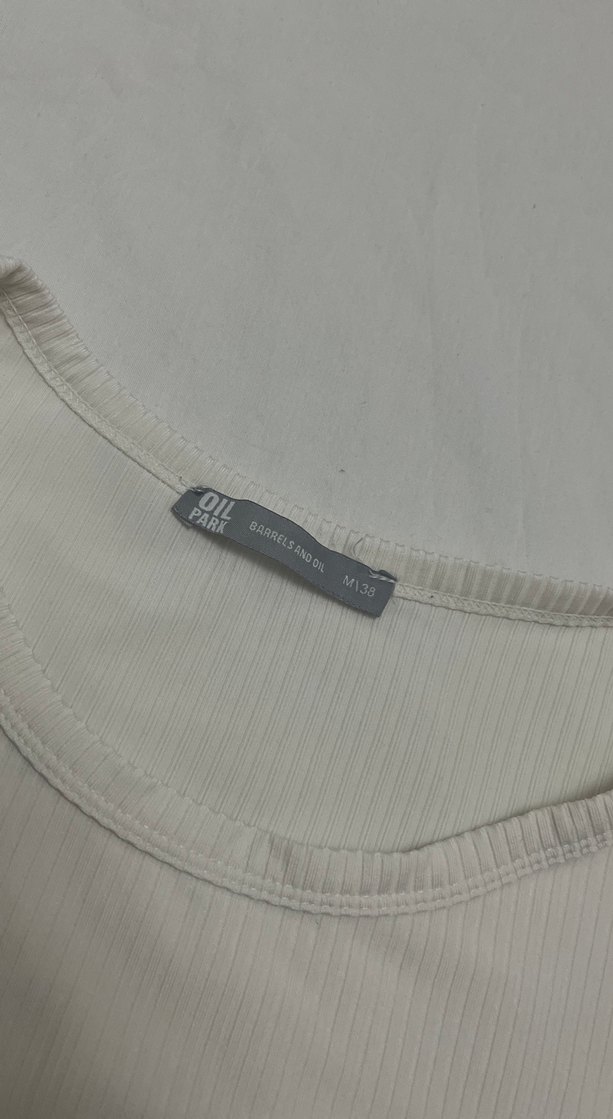 Beyaz Kız Çocuk Kısa Kollu Pamuk Tişört - Görsel 3