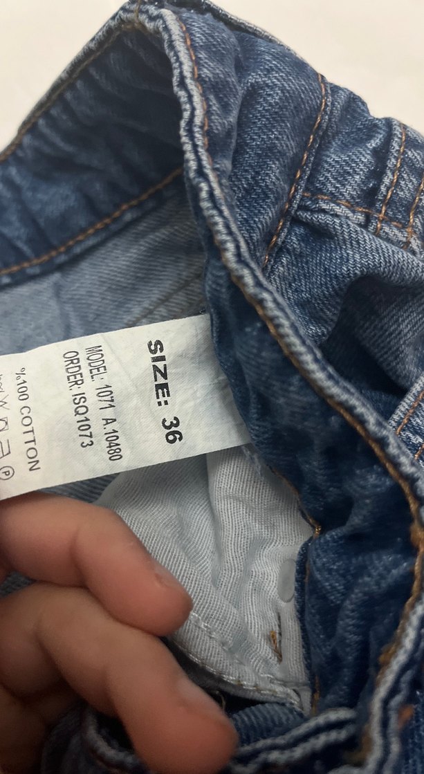 Yırtık Detaylı Mavi Kadın Kot Pantolon - Görsel 5