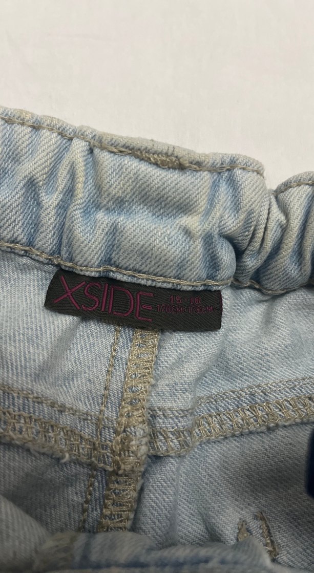 Kızlar için Bol Kesim Kot Şort düşük bel - Görsel 3