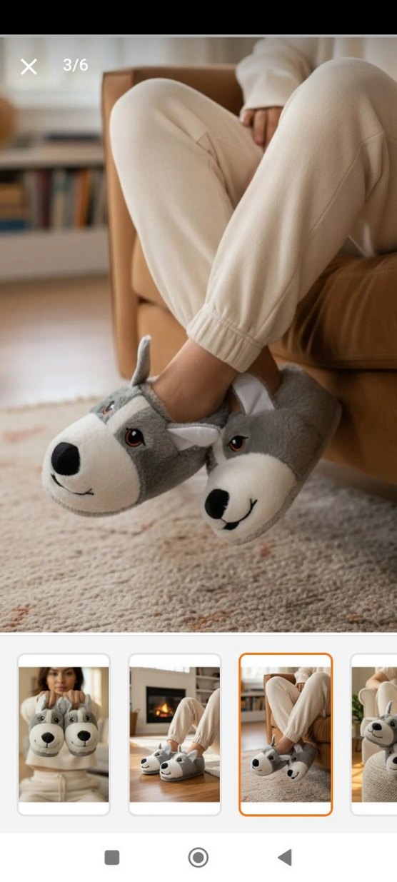 UNİSEX Gri Peluş Sıcak Ev botu - Görsel 3