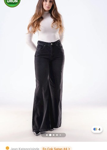 Novita Siyah Geniş wideleg Jeans - Görsel 2