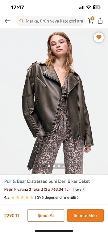 Pull and Bear pull bear haki deri ceket