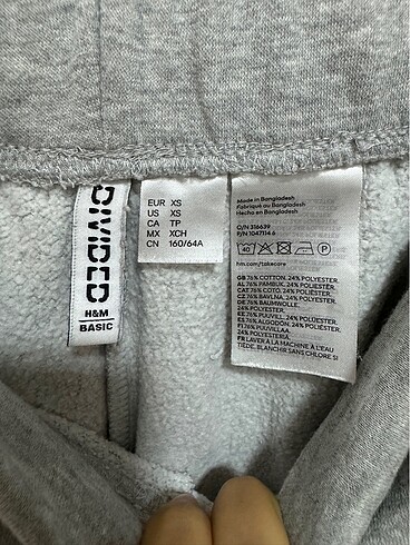 xs Beden gri Renk H&M pamuklu pantolon
