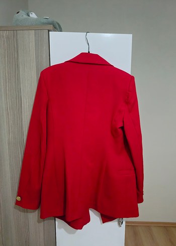 m Beden Kırmızı Düğmeli Kadın Blazer Ceket