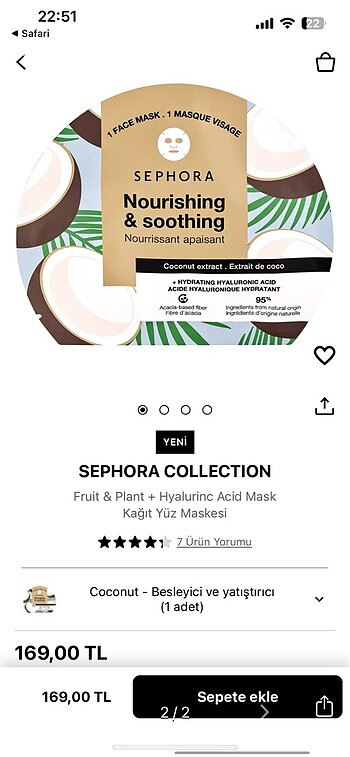 Sephora SEPHORA YÜZ MASKESİ