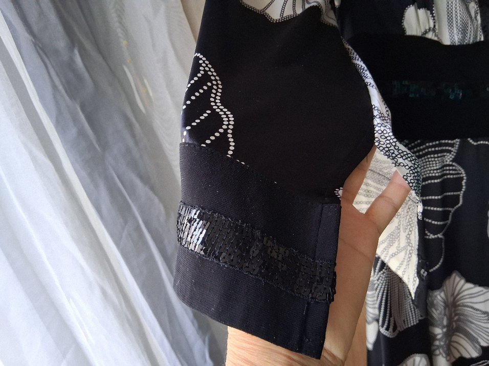 Bohem Siyah Beyaz Uzun Gece Elbisesi - Görsel 5