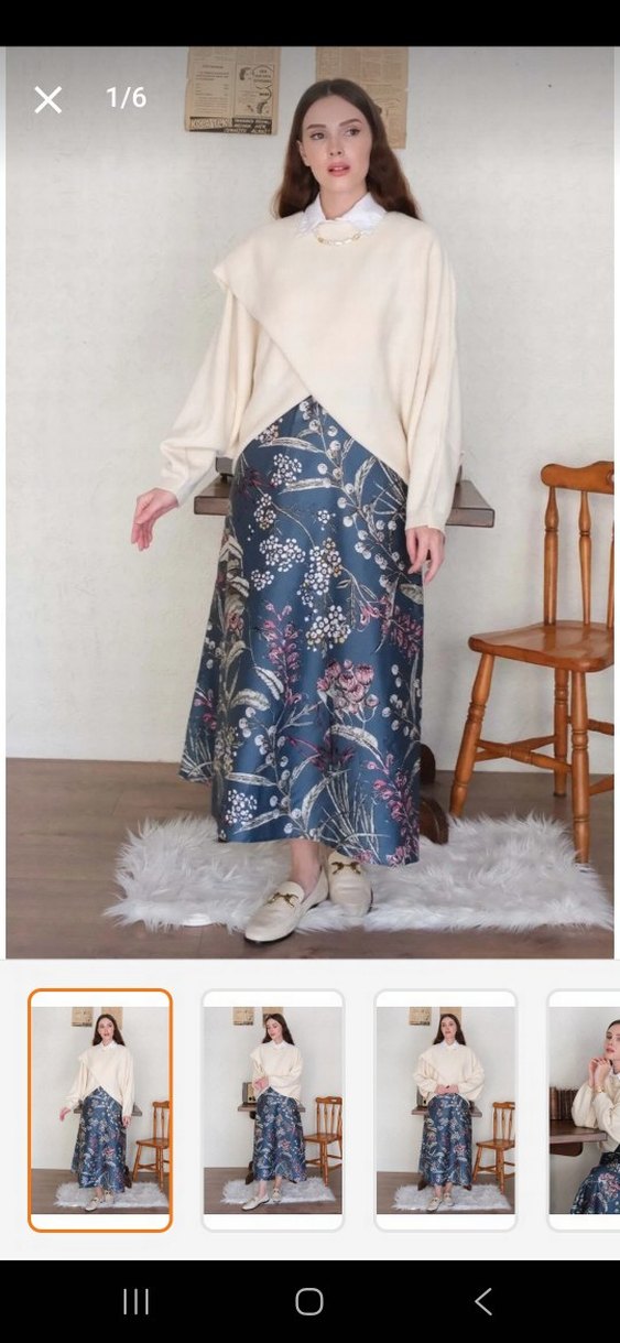 Çiçek Desenli Uzun etek - Görsel 3